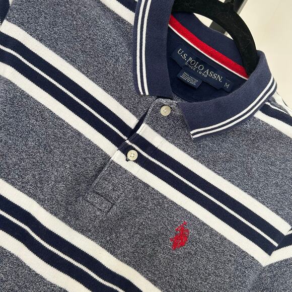 US Polo Assn shirt- size Medium- striped short sleeve - Picture 1 of 6